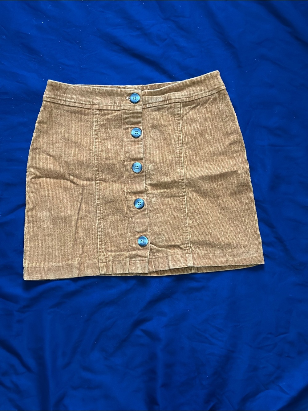Women's Tan Button-Front Mini Skirt